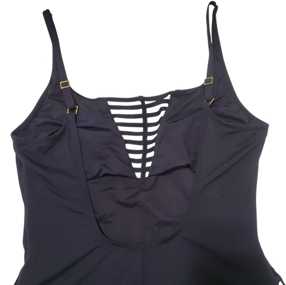 La Blanca Black One Piece Swimsuit Cutout Black 10 Bathing Suit Sexy - Picture 8 of 16